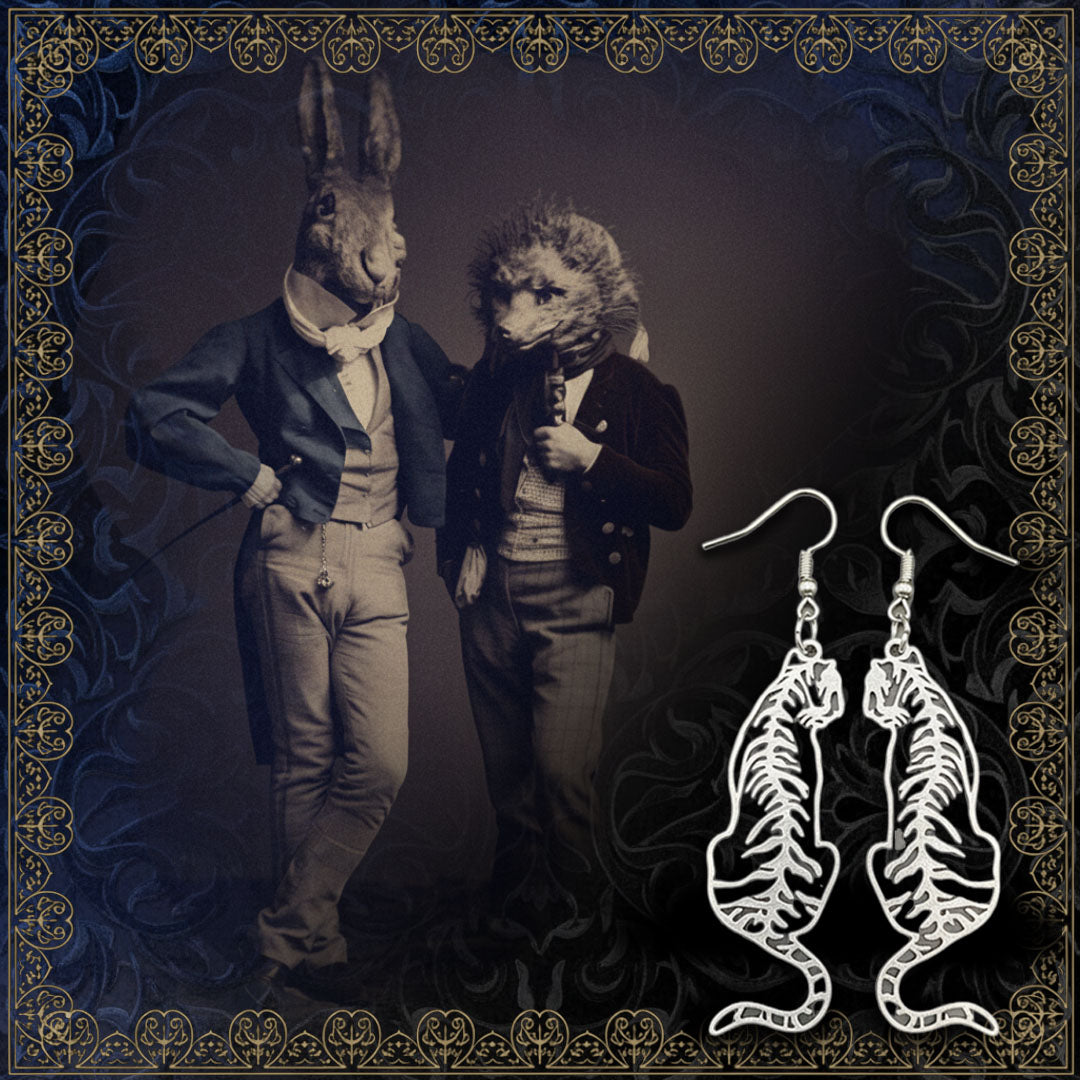 Hare and hedgehog costumes worn by Hermann Oehlmann and an unknown person