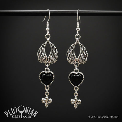 All the Night-Tide – Winged Heart Earrings